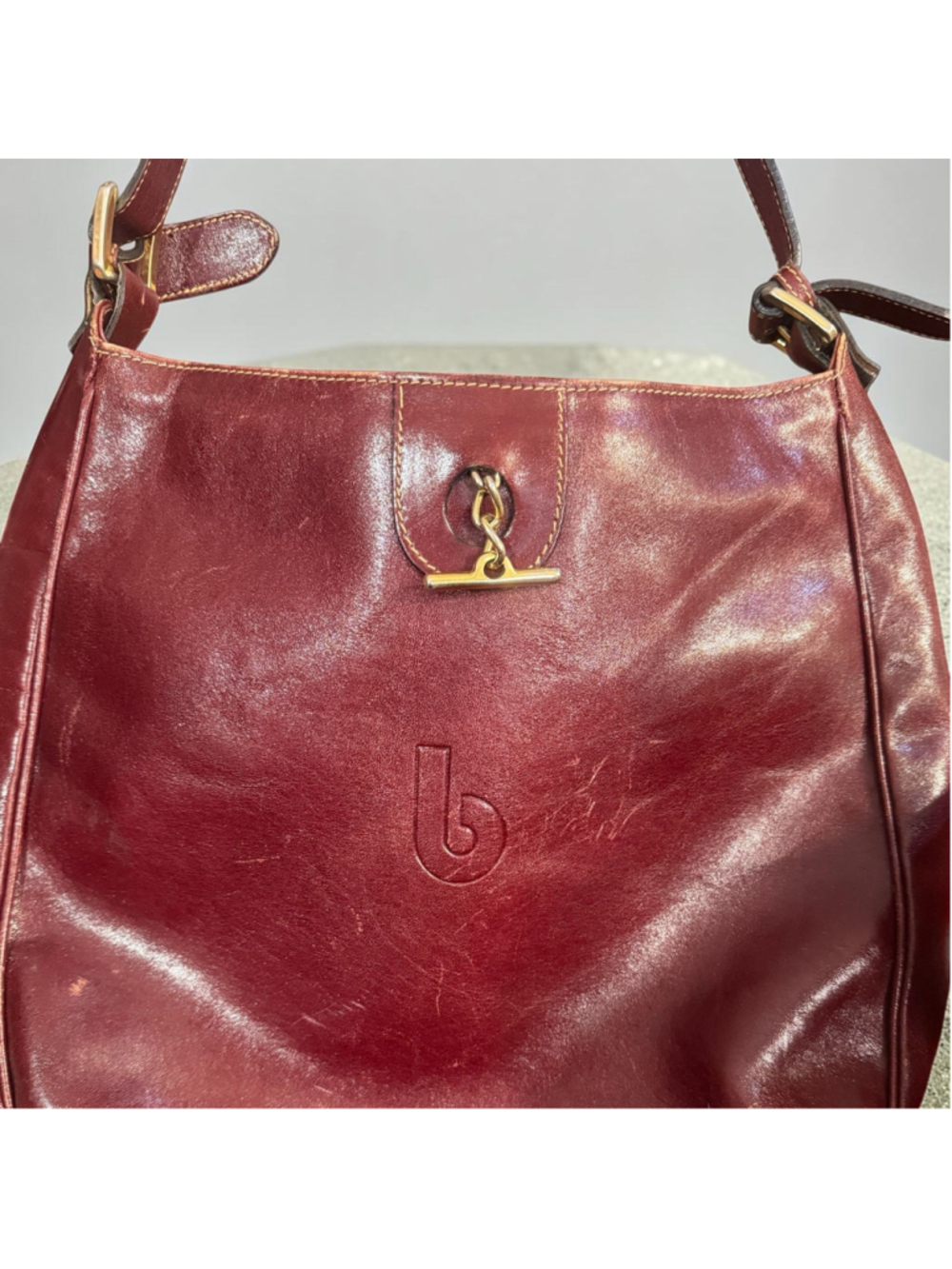 ❤️ Vintage Bettina Oxblood Leather Shoulder Bag | Made in Italy 🇮🇹